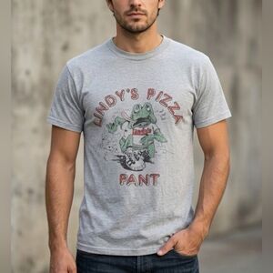 VINTAGE 1980s Lindy's Pizza Frog Tee, A Collector's Dream! Single Stitch,Size L